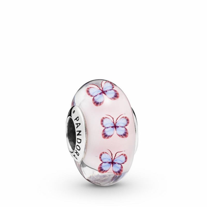 Talismane Pandora Butterfly Glass Argint/Roz (WB0mRws8)